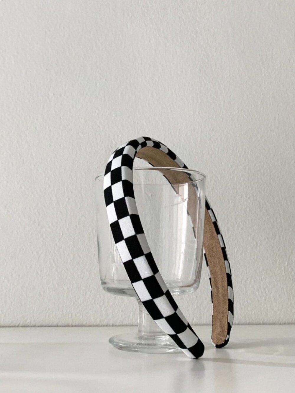 Black & White Checkered Print Headband